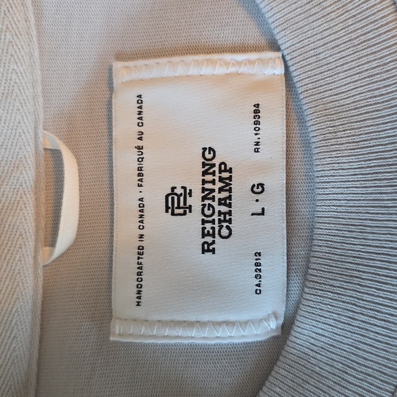 Reigning Champ - Midweight Jersey Long Sleeve - Ice Blue - Large - Picture 3 of 6